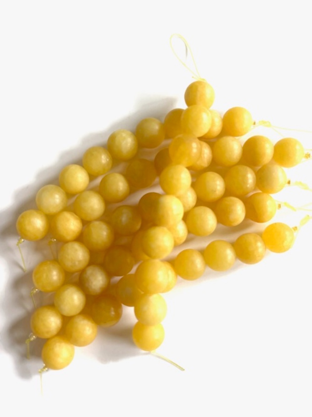 As Low As $2 10mm Frosted Yellow Jade Round Beads (9)